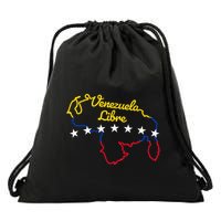 Venezuela Libre 7 Stars Flag Venezuelan Map Souvenir Drawstring Bag