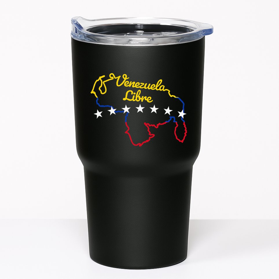 Venezuela Libre 7 Stars Flag Venezuelan Map Souvenir Tumbler