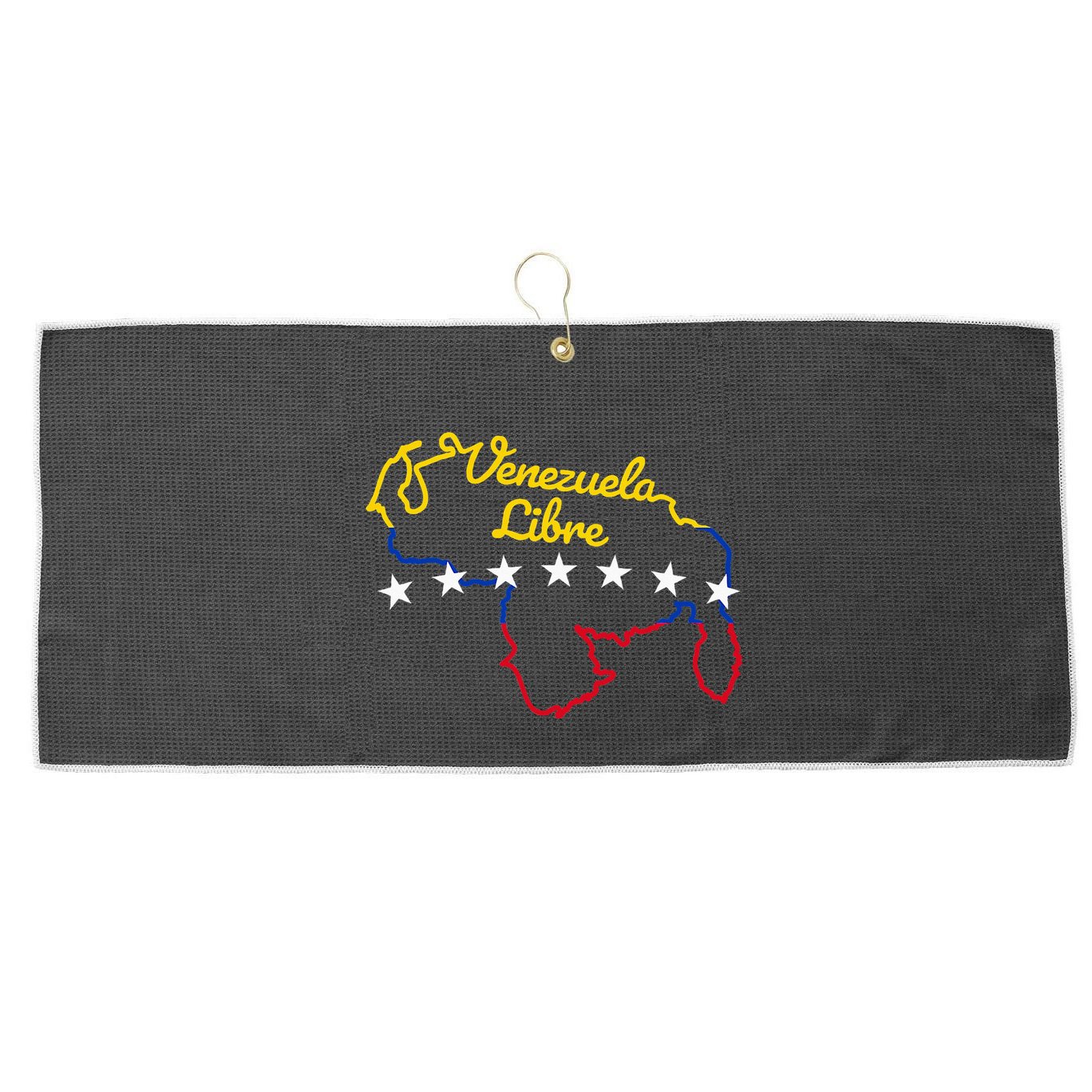 Venezuela Libre 7 Stars Flag Venezuelan Map Souvenir Large Microfiber Waffle Golf Towel