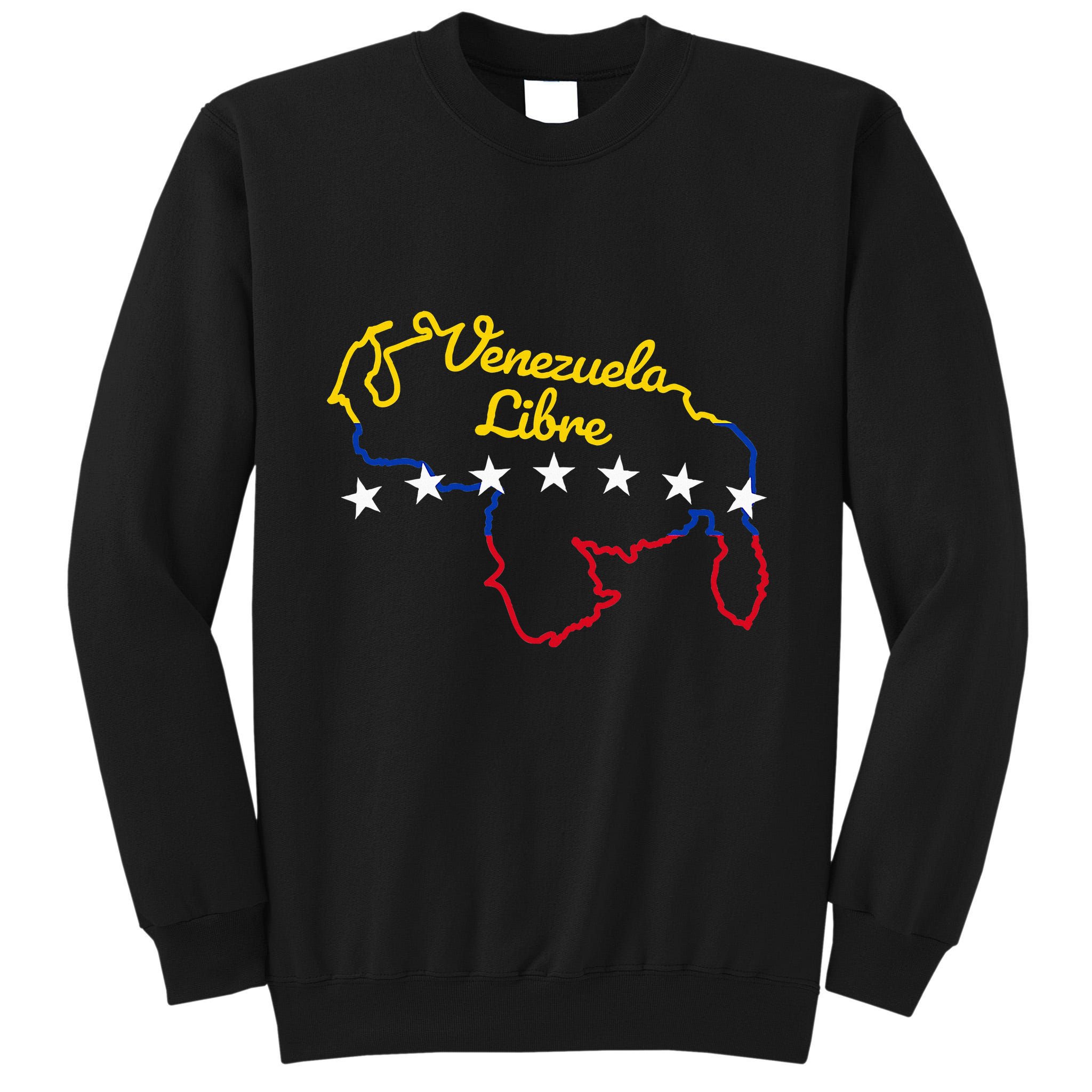 Venezuela Libre 7 Stars Flag Venezuelan Map Souvenir Tall Sweatshirt