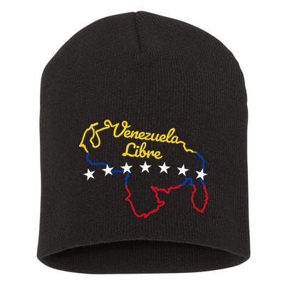 Venezuela Libre 7 Stars Flag Venezuelan Map Souvenir Short Acrylic Beanie