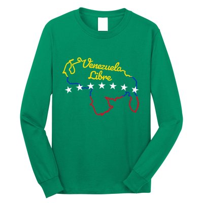 Venezuela Libre 7 Stars Flag Venezuelan Map Souvenir Long Sleeve Shirt