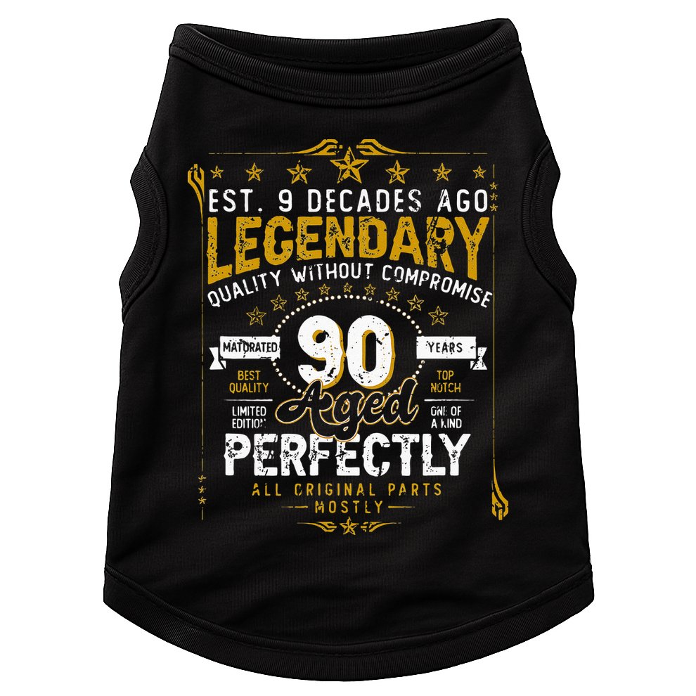 Vintage Legendary 90 Years Old Aged Perfectly 90th Birtday Doggie Tank