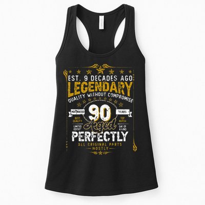 Vintage Legendary 90 Years Old Aged Perfectly 90th Birtday Womens Tank Top