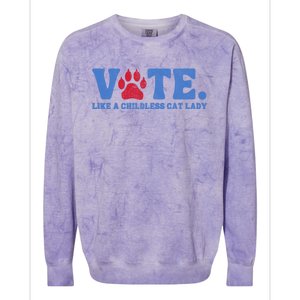 Vote Like A Less Cat Lady Voting Election Funny Kamala Cute Gift Colorblast Crewneck Sweatshirt