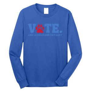 Vote Like A Less Cat Lady Voting Election Funny Kamala Cute Gift Long Sleeve Shirt