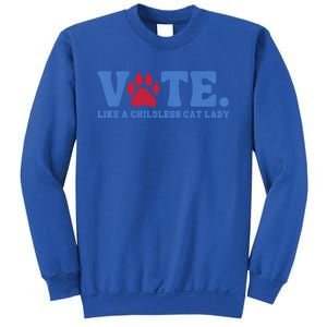 Vote Like A Less Cat Lady Voting Election Funny Kamala Cute Gift Sweatshirt