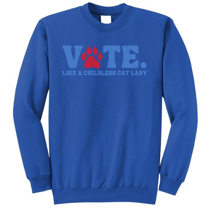 Vote Like A Less Cat Lady Voting Election Funny Kamala Cute Gift Sweatshirt