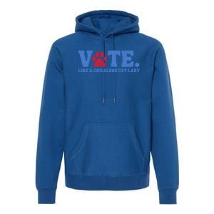 Vote Like A Less Cat Lady Voting Election Funny Kamala Cute Gift Premium Hoodie