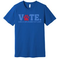 Vote Like A Less Cat Lady Voting Election Funny Kamala Cute Gift Premium T-Shirt