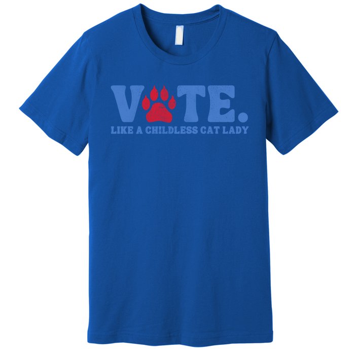 Vote Like A Less Cat Lady Voting Election Funny Kamala Cute Gift Premium T-Shirt