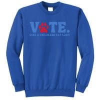 Vote Like A Less Cat Lady Voting Election Funny Kamala Cute Gift Tall Sweatshirt