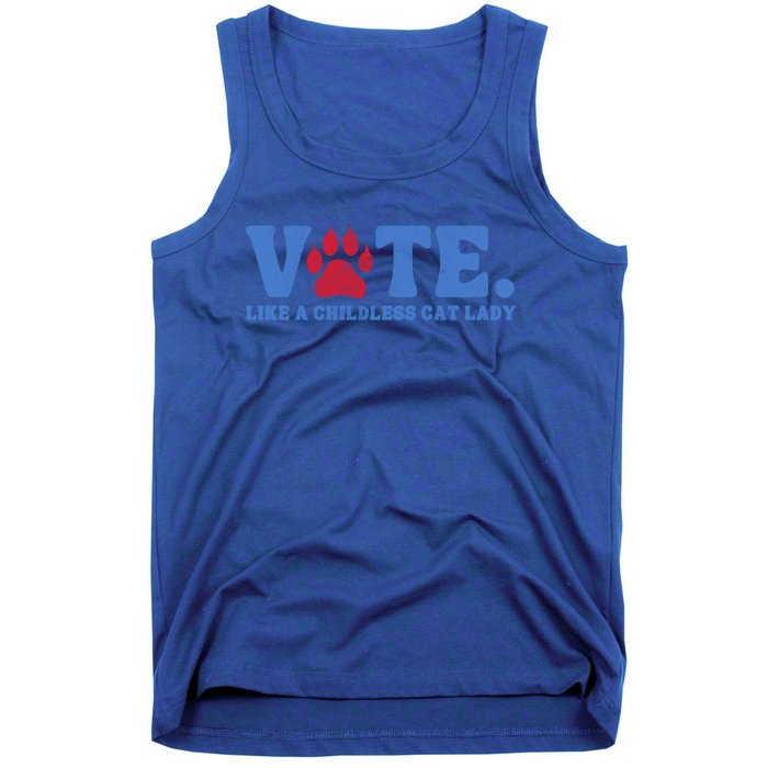 Vote Like A Less Cat Lady Voting Election Funny Kamala Cute Gift Tank Top