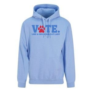 Vote Like A Less Cat Lady Voting Election Funny Kamala Cute Gift Unisex Surf Hoodie