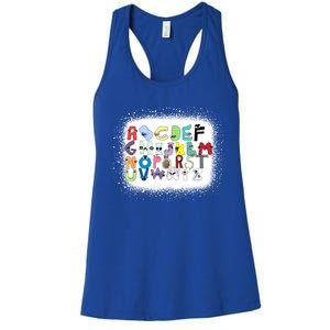 Villain Letter Abcs Bleached Boys Evil Alphabets Bleach Lore Women's Racerback Tank