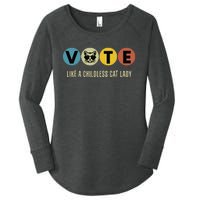 Vote Like A Childless Cat Lady Kamala Harris 2024 Women's Perfect Tri Tunic Long Sleeve Shirt