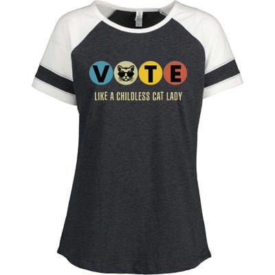 Vote Like A Childless Cat Lady Kamala Harris 2024 Enza Ladies Jersey Colorblock Tee