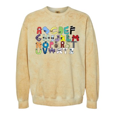 Villain Letter ABC Learning Matching Evil Alphabet Lore Colorblast Crewneck Sweatshirt