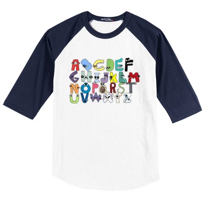 Villain Letter ABC Learning Matching Evil Alphabet Lore Baseball Sleeve Shirt