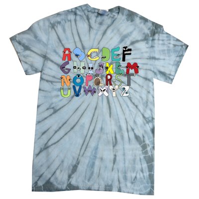 Villain Letter ABC Learning Matching Evil Alphabet Lore Tie-Dye T-Shirt