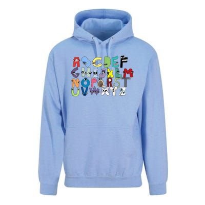 Villain Letter ABC Learning Matching Evil Alphabet Lore Unisex Surf Hoodie