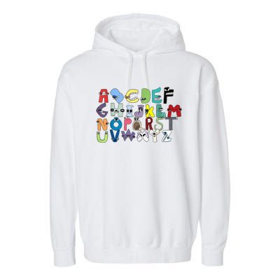 Villain Letter ABC Learning Matching Evil Alphabet Lore Garment-Dyed Fleece Hoodie