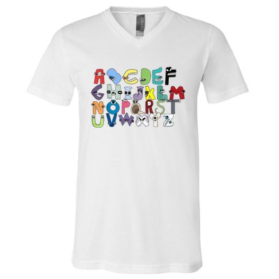 Villain Letter ABC Learning Matching Evil Alphabet Lore V-Neck T-Shirt