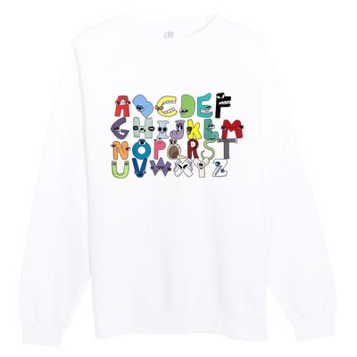 Villain Letter ABC Learning Matching Evil Alphabet Lore Premium Crewneck Sweatshirt