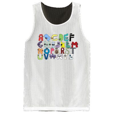 Villain Letter ABC Learning Matching Evil Alphabet Lore Mesh Reversible Basketball Jersey Tank