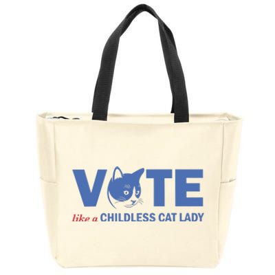 Vote Like A Childless Cat Lady Funny Voting Kamala Zip Tote Bag