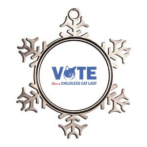 Vote Like A Childless Cat Lady Funny Voting Kamala Metallic Star Ornament