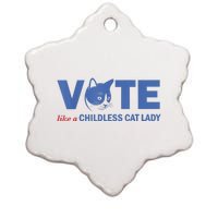 Vote Like A Childless Cat Lady Funny Voting Kamala Ceramic Star Ornament