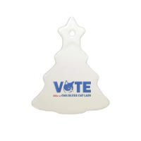 Vote Like A Childless Cat Lady Funny Voting Kamala Ceramic Tree Ornament