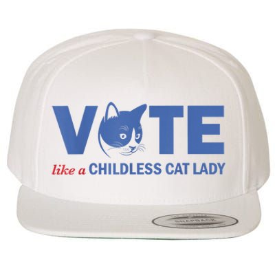 Vote Like A Childless Cat Lady Funny Voting Kamala Wool Snapback Cap