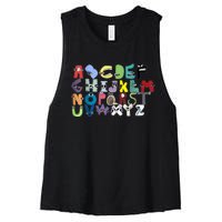 Villain Letter Abc Costume Boys Matching Evil Alphabet Lore Women's Racerback Cropped Tank