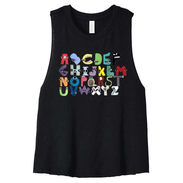 Villain Letter Abc Costume Boys Matching Evil Alphabet Lore Women's Racerback Cropped Tank