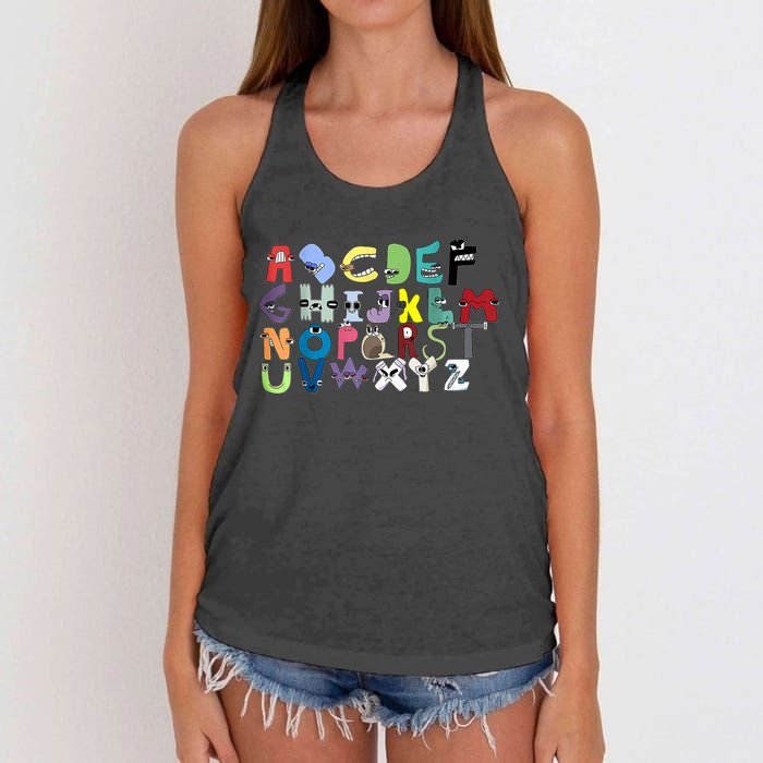 Villain Letter Abc Costume Boys Matching Evil Alphabet Lore Women's Knotted Racerback Tank