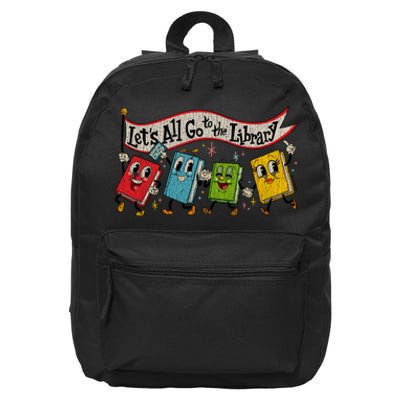 Vintage LetS All Go To The Library 16 in Basic Backpack