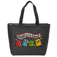 Vintage LetS All Go To The Library Zip Tote Bag