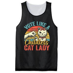 Vote Like A Childless Cat Lady Proud Cat Mom Mesh Reversible Basketball Jersey Tank