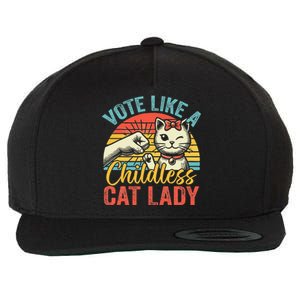 Vote Like A Childless Cat Lady Proud Cat Mom Wool Snapback Cap