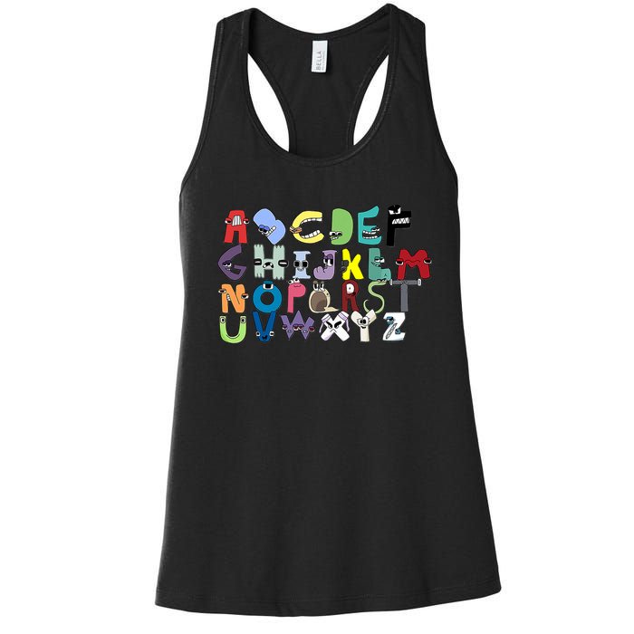 Villain Letter Abcs Costume Boys Matching Evil Alphabet Lore Women's Racerback Tank