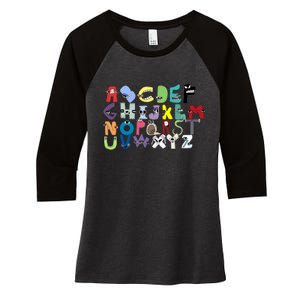 Villain Letter Abcs Costume Boys Matching Evil Alphabet Lore Women's Tri-Blend 3/4-Sleeve Raglan Shirt