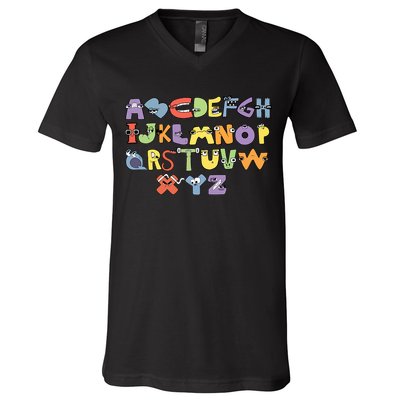 Villain Letter Abcs Evil Alphabet Lore V-Neck T-Shirt