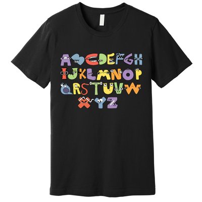 Villain Letter Abcs Evil Alphabet Lore Premium T-Shirt