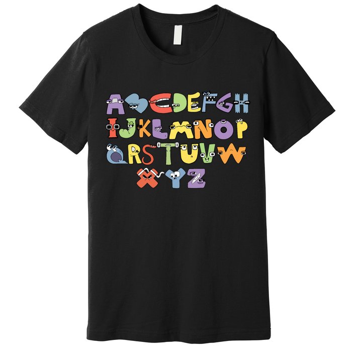 Villain Letter Abcs Evil Alphabet Lore Premium T-Shirt