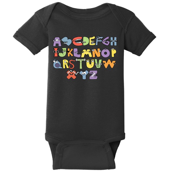 Villain Letter Abcs Evil Alphabet Lore Baby Bodysuit