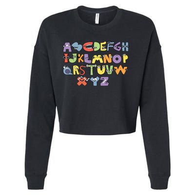 Villain Letter Abcs Evil Alphabet Lore Cropped Pullover Crew