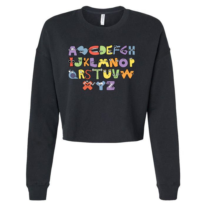 Villain Letter Abcs Evil Alphabet Lore Cropped Pullover Crew