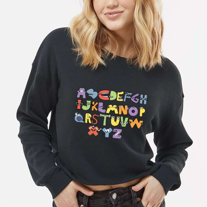 Villain Letter Abcs Evil Alphabet Lore Cropped Pullover Crew